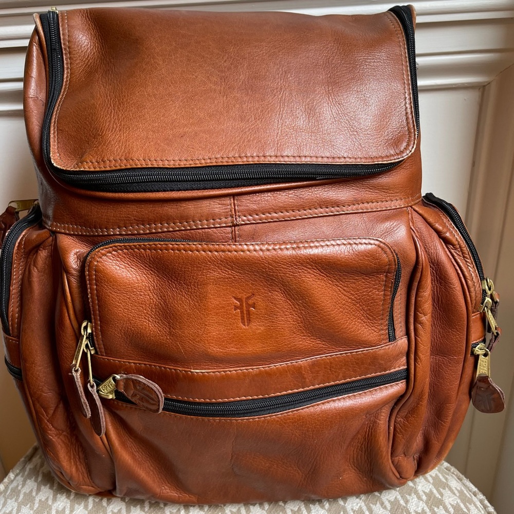 Frye leather backpack stunning brown!